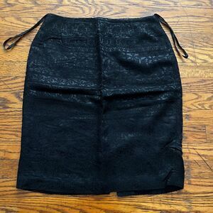 Vtg Women's Linda Allard Ellen Tracy Black Gothic Jacquard Pencil Skirt Size 10